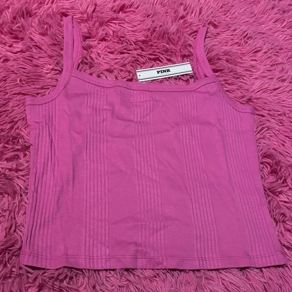 PINK Body-Hugging Multi Rib Pink Cami Women Size Medium
